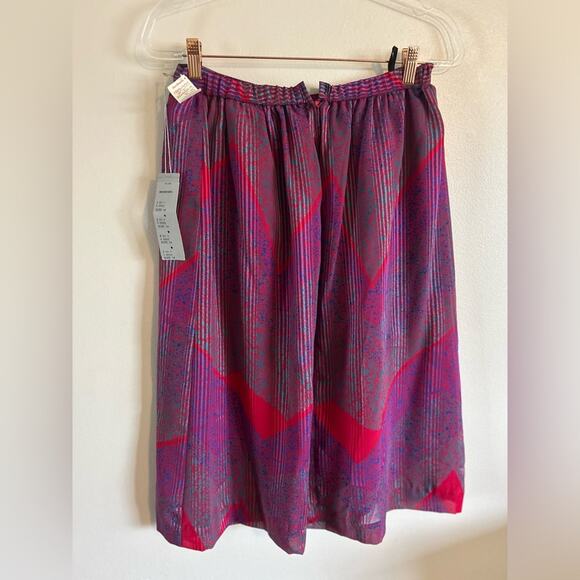 Wilroy Traveller New York Skirt + Blouse Set | Vintage | Cranberry Blue Teal - Picture 11 of 14